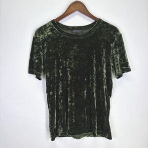 Karen Kane Crushed Velvet Woman's Shirt Size S Green Forest Fairy Whimsigoth